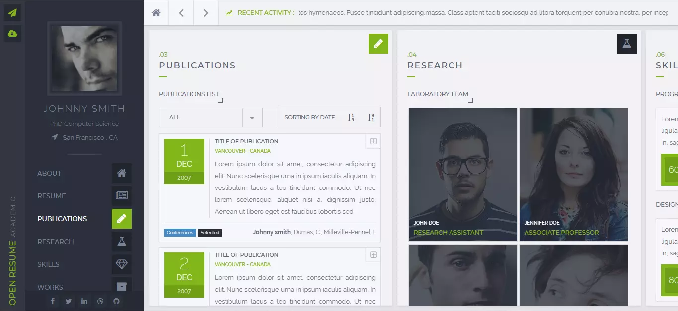 Pulse - openresume template screenshot